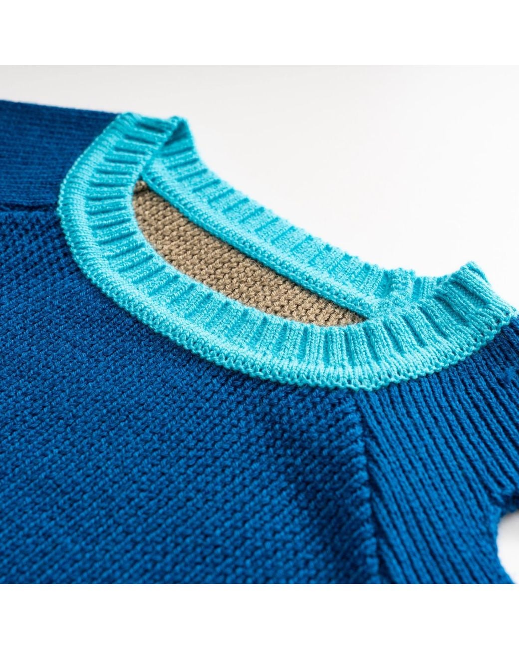 Fully Fashioning Blue Brooke Sweater