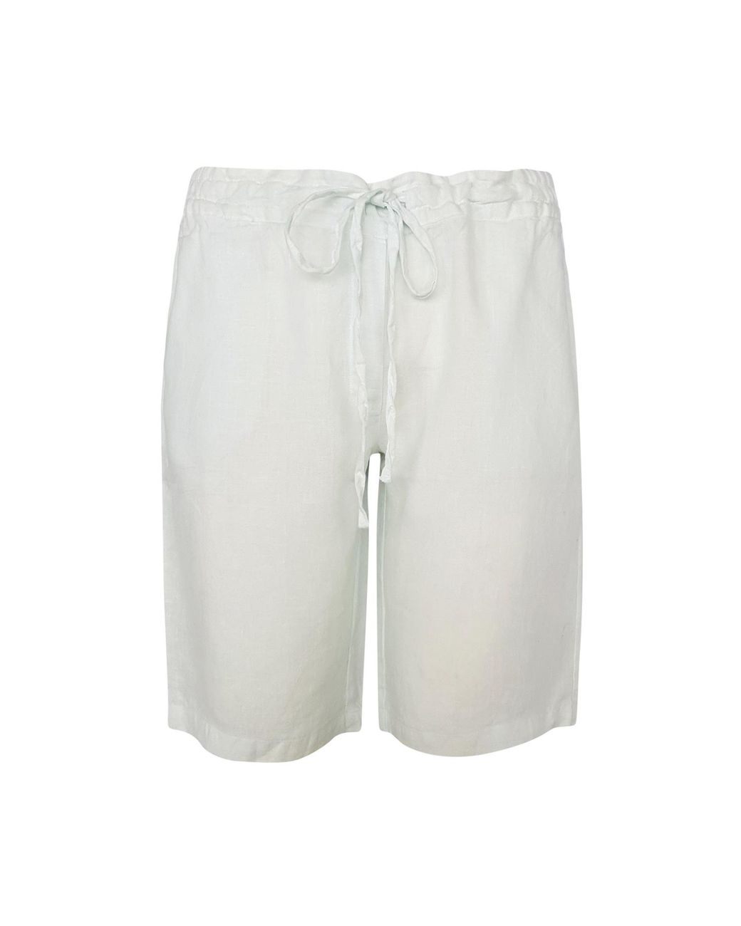 Haris Cotton Gray Solid Linen Shorts With Knot Waist Slant Pocket