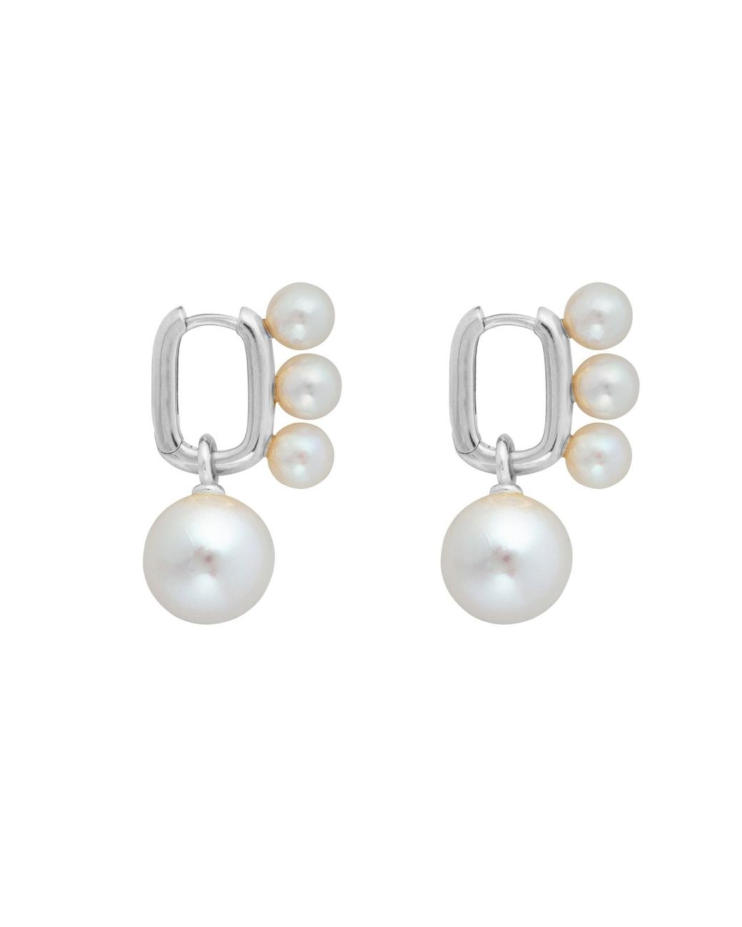 Ora Pearls Metallic Aetia Trio & Xl Pearl Hoop Earrings