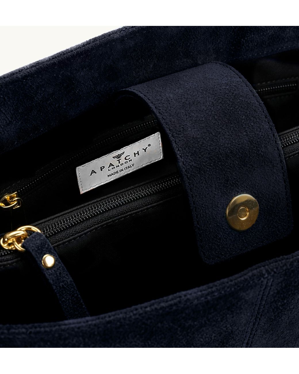 Apatchy London Black The Izzie Suede Bag