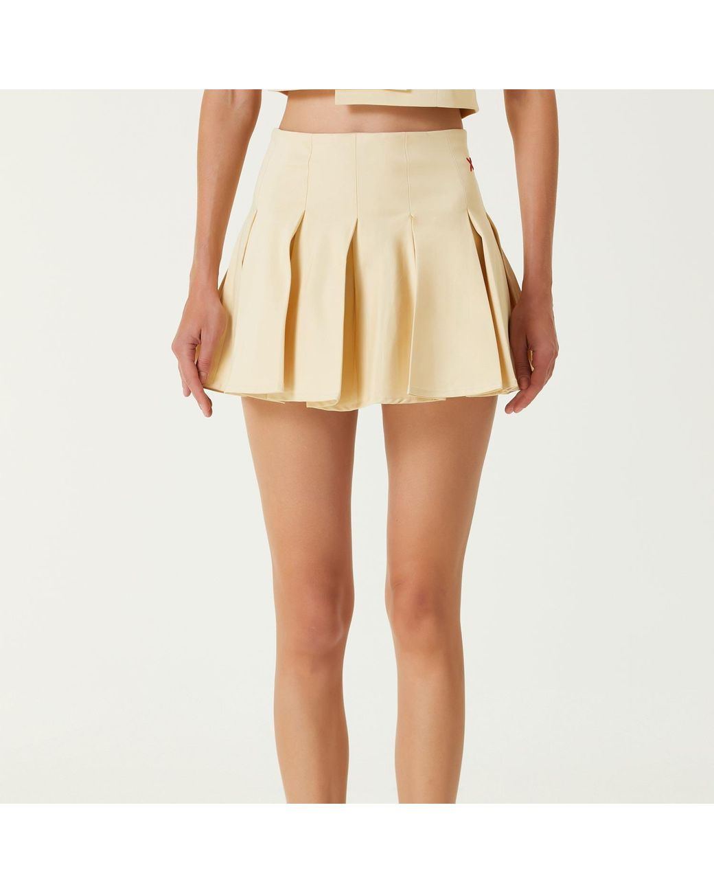 Pcfg Natural Neutrals Pleated Skirt