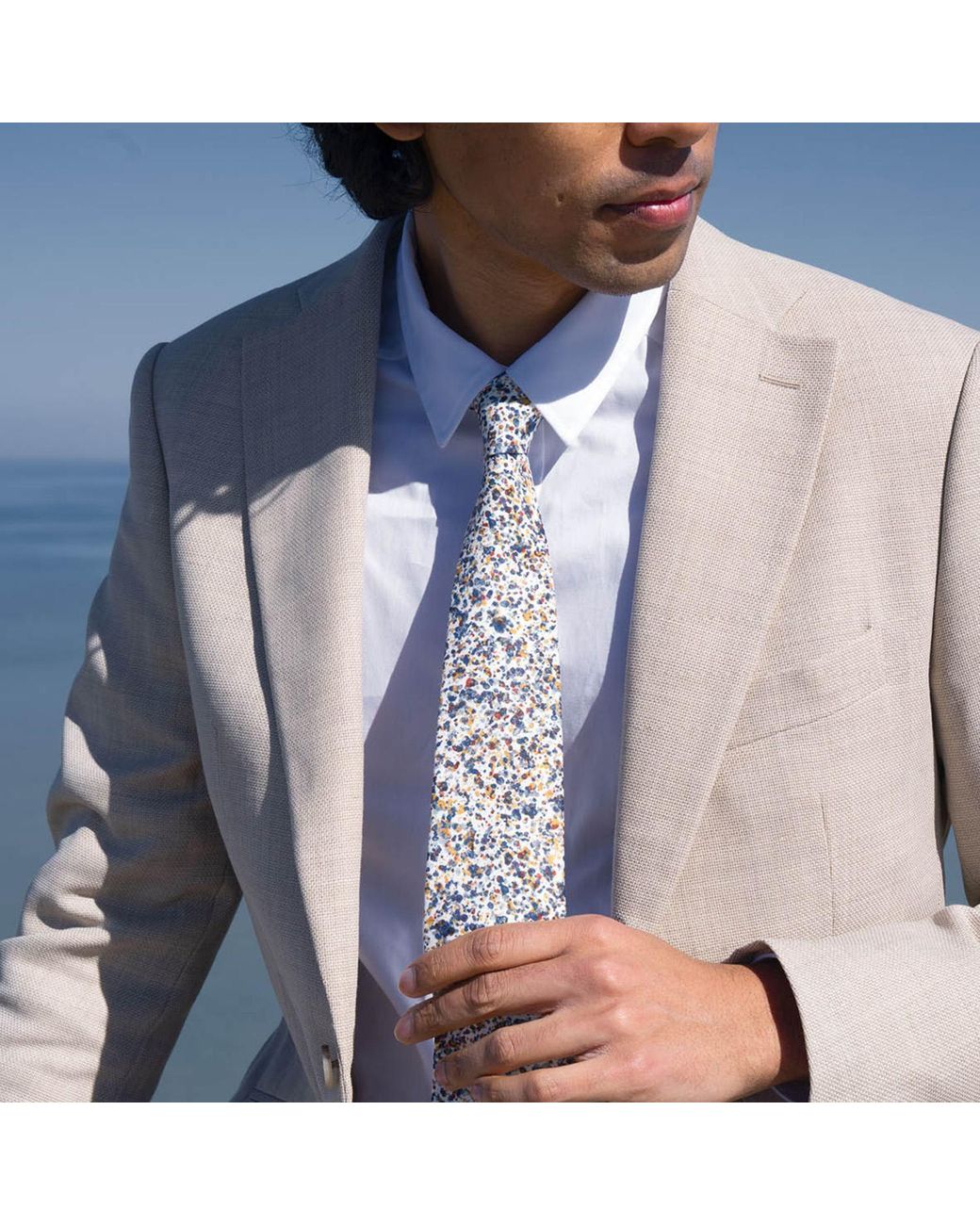 LE COLONEL White Liberty Sea Salt Tie for men