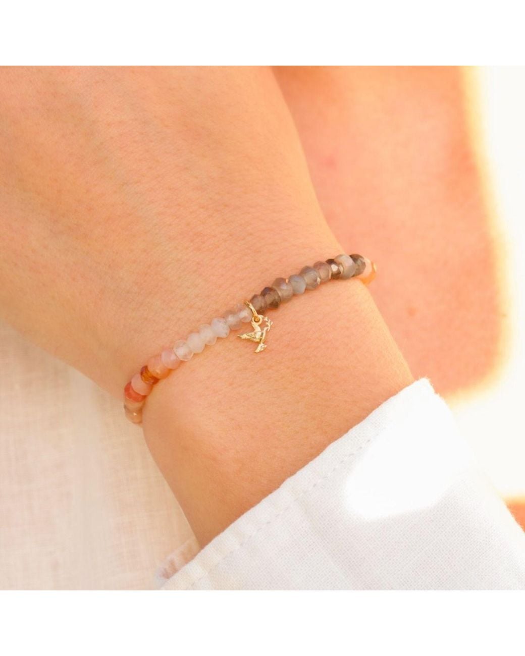 With Love Darling Metallic Moonstone Peace Bracelet