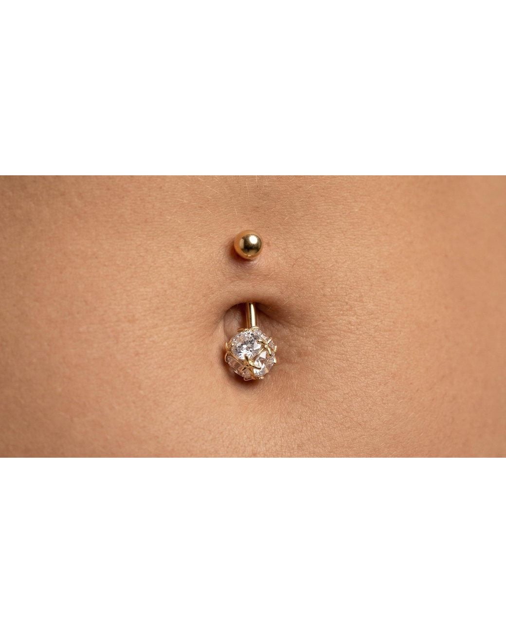 Zahav Jewelry Black 10K Solid Cz Belly Ring