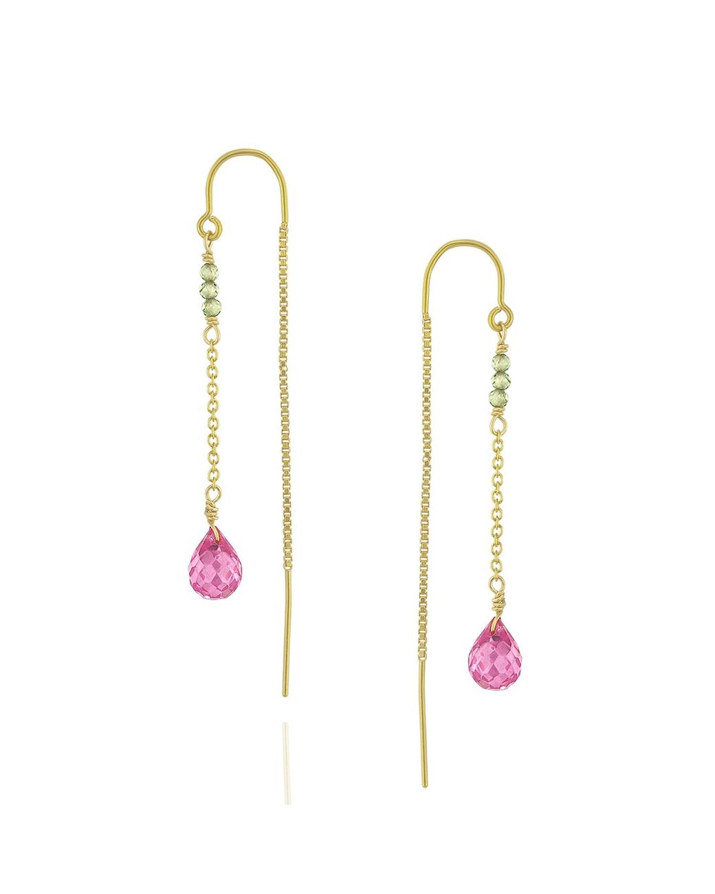 MOUNIR LONDON Metallic Beaded Briolette Threader Earrings