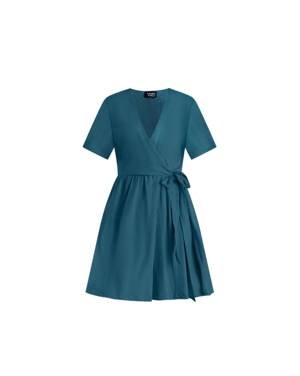 Known Supply Blue Faux Wrap Dress