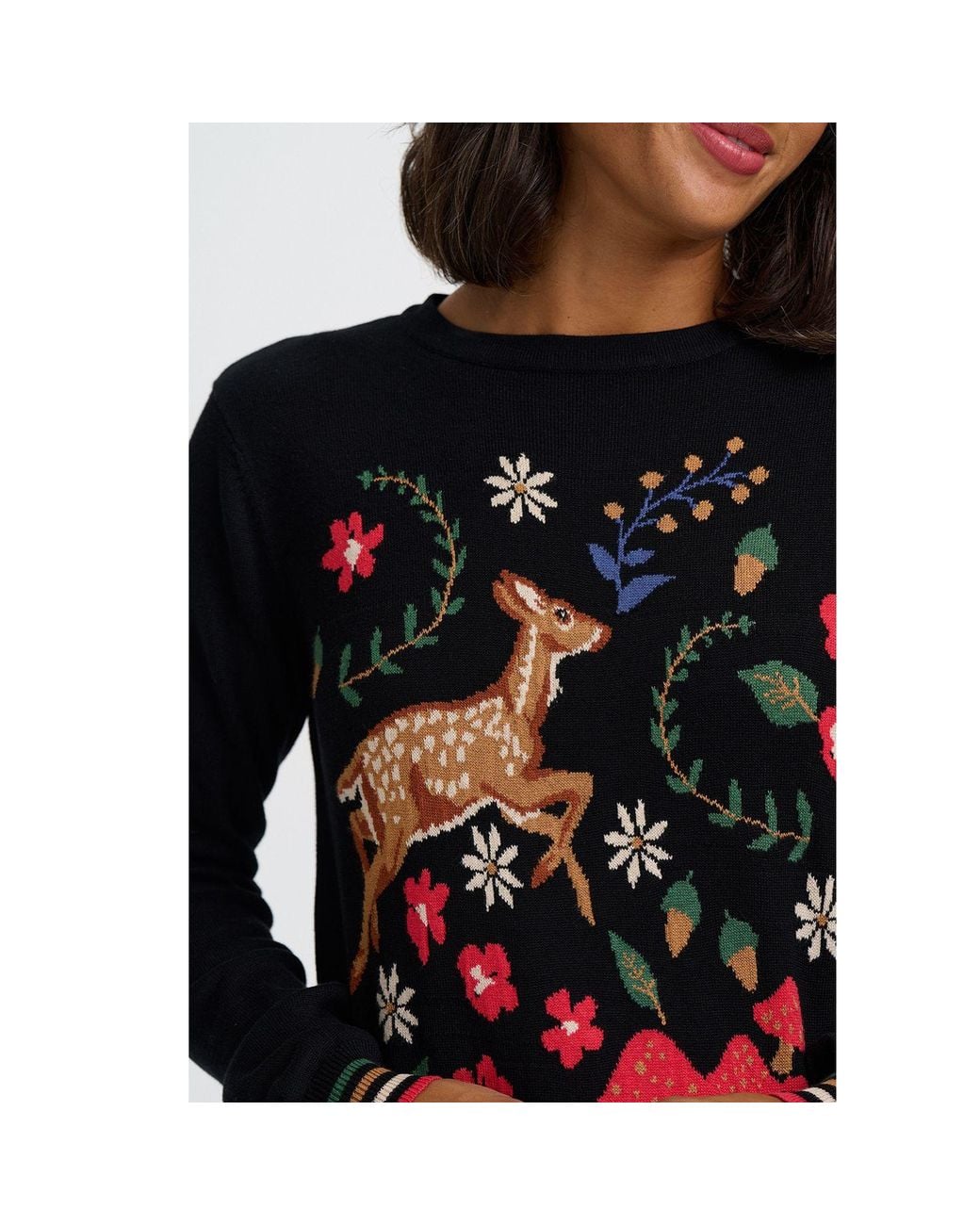 Sugarhill Black Rita Sweater, Woodland Scene