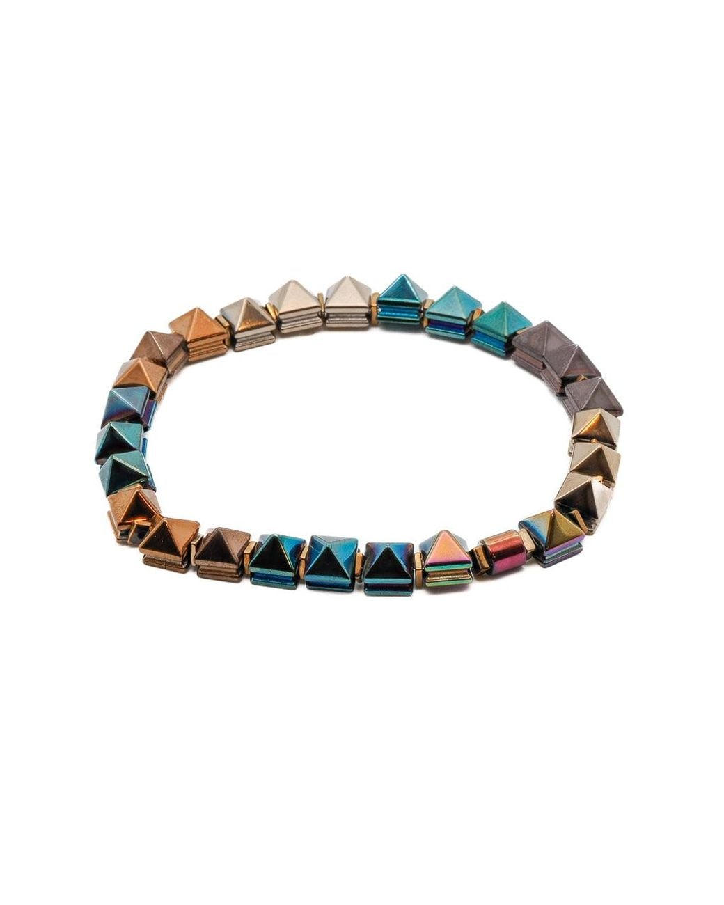 Ebru Jewelry Blue Fancy Hematite Stone Beaded Ankle Bracelet