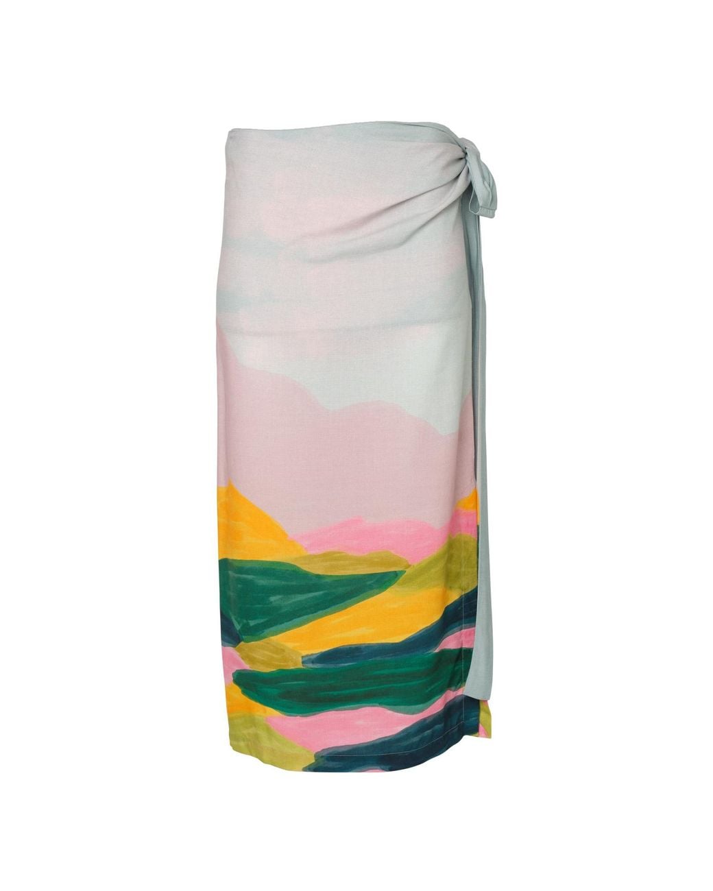 Tiger and the Monkey Gray The Tizi Ecovero Viscose Printed Pareo Skirt