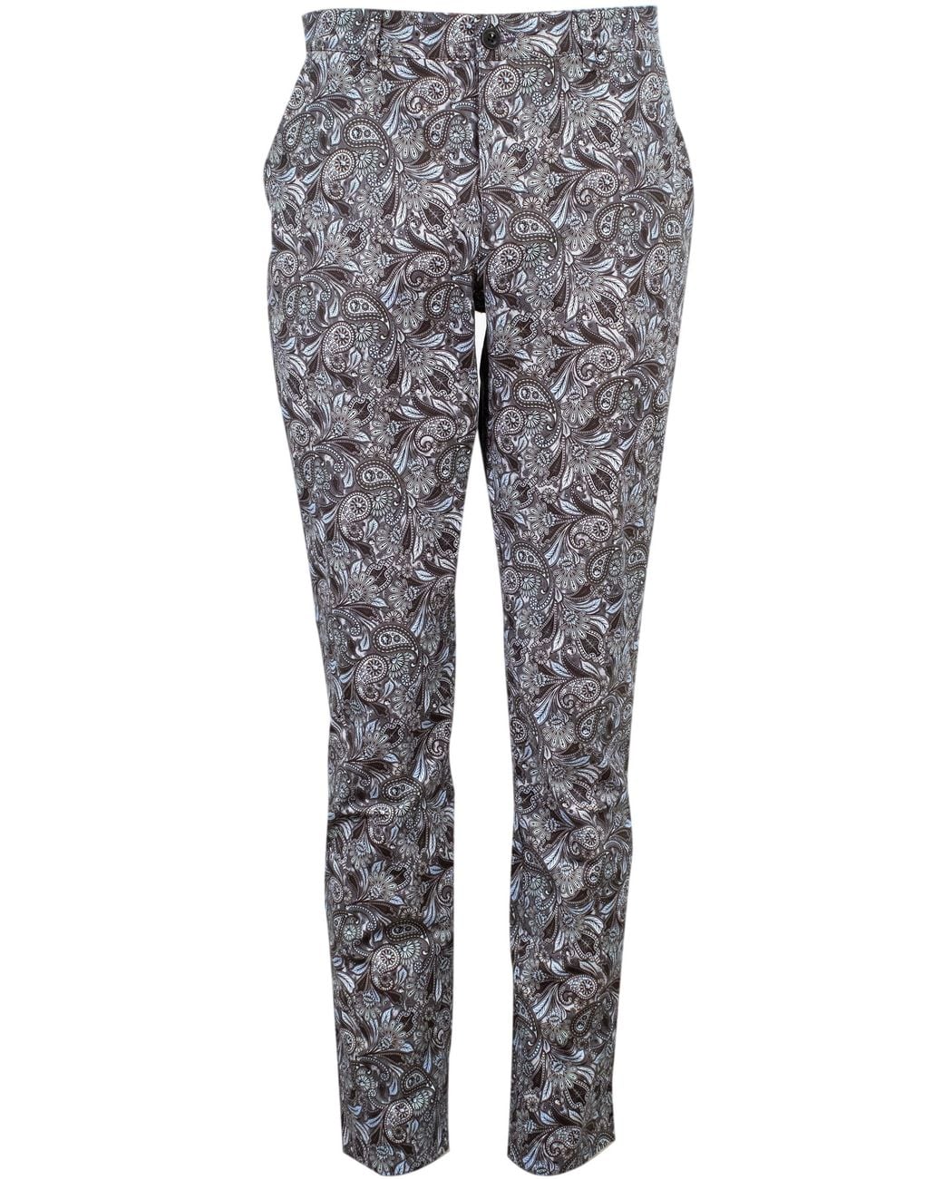 Lords of Harlech Gray Charles Skull Paisley Pants for men
