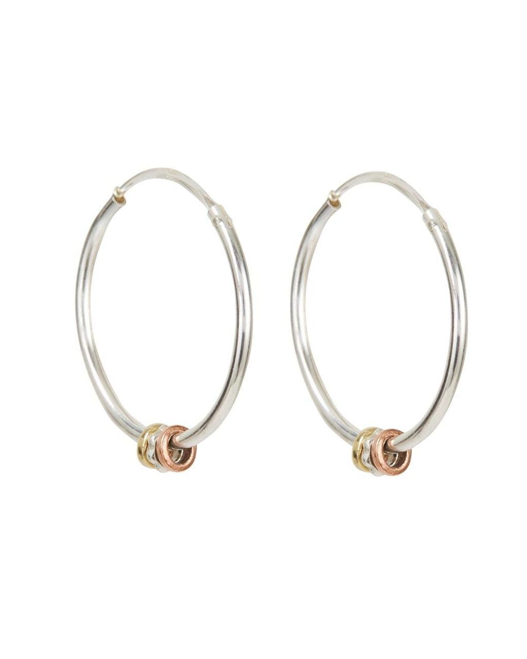 Charlotte's Web Jewellery Metallic Maharani Spin And Wish Silver Hoop Earrings