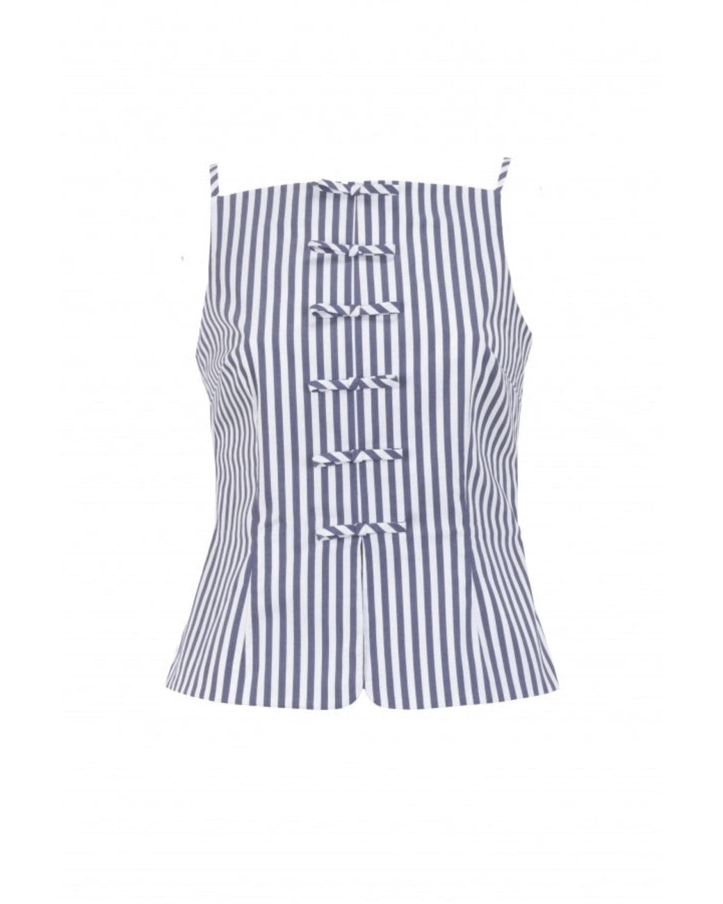 Exquise White Emberly Spaghetti Bustier Blouse- Multi Color