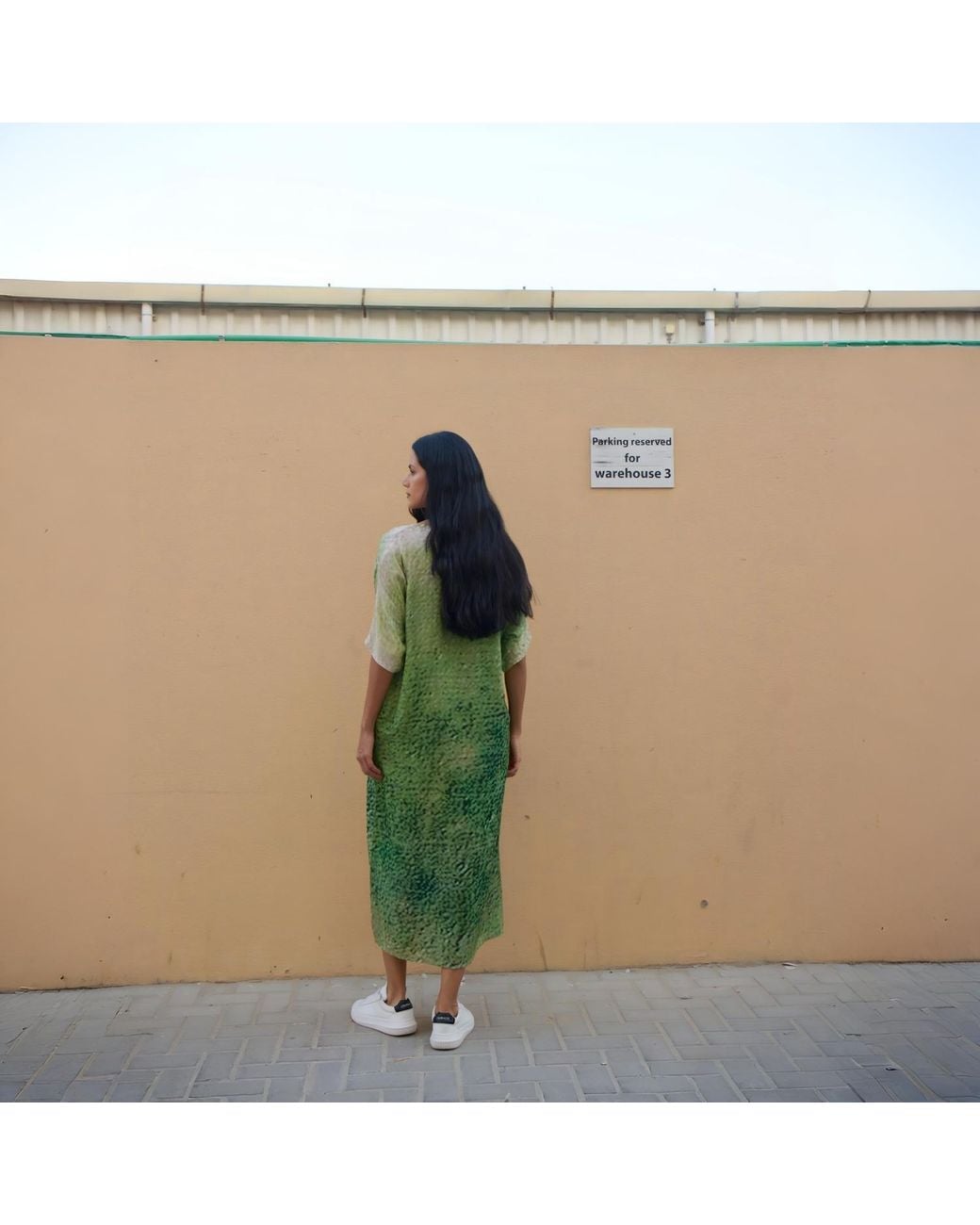 DHARA SHETH DUBAI Green Fleur & Fruit Vintage Printed Kaftan Maxi Dress