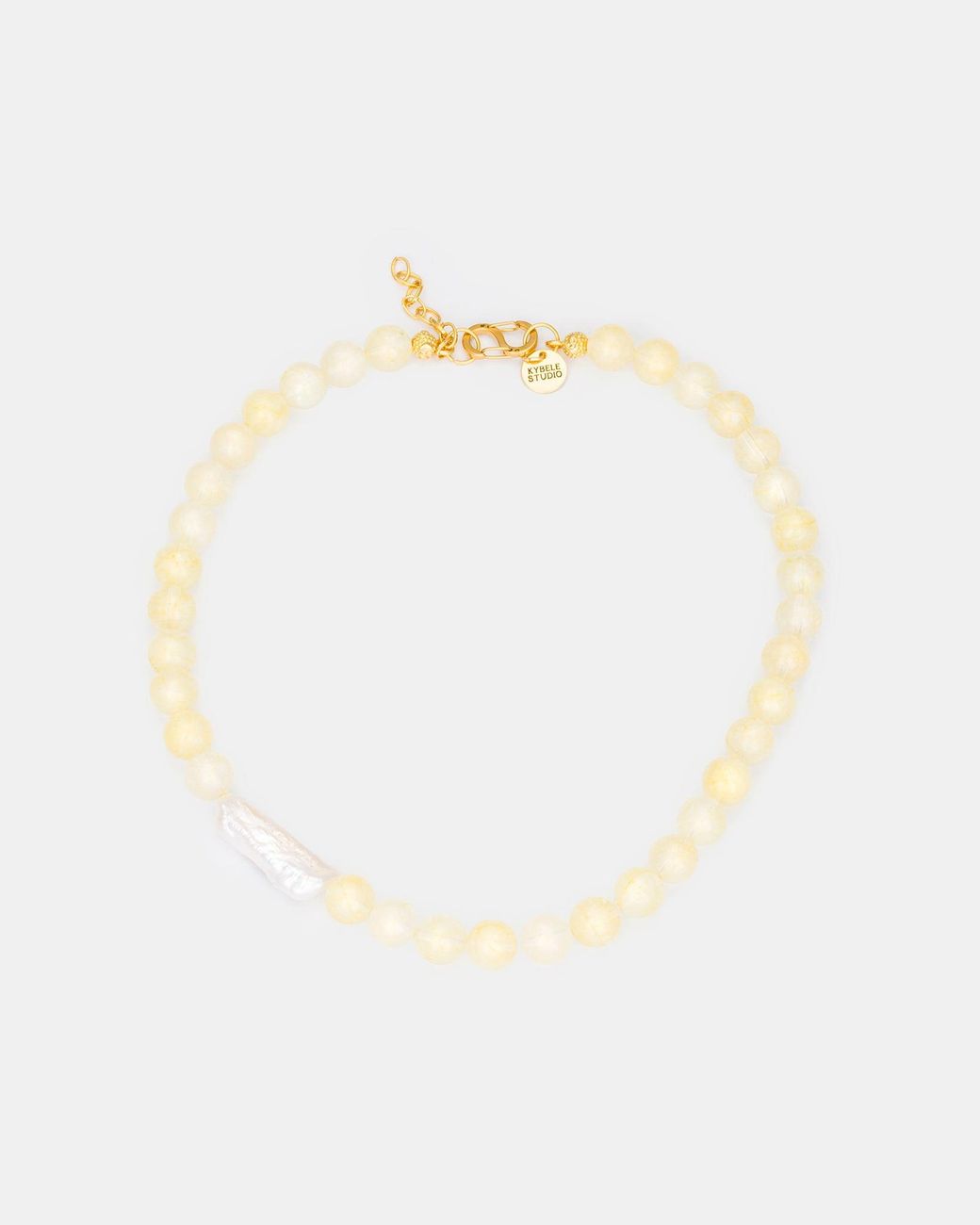 Kybele Studio Metallic Bonbon Necklace With Citrine & Pearl Accent