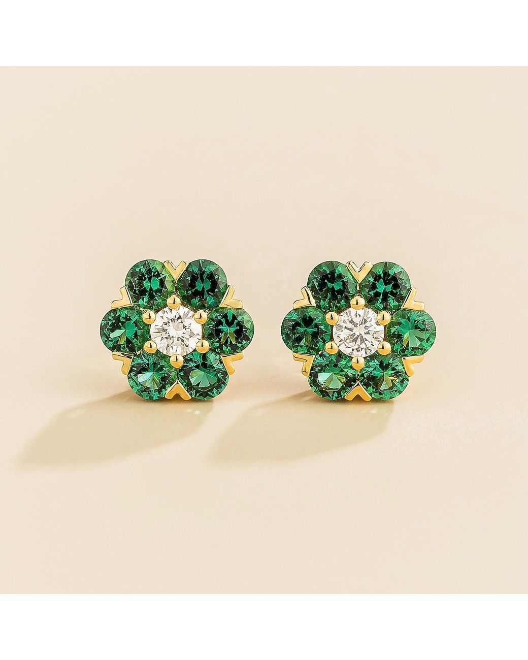 Juvetti Green Cinq Earrings Diamond & Emerald