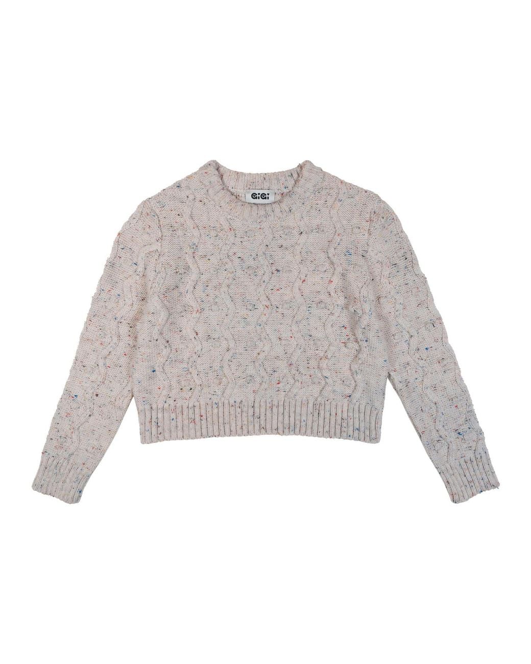 Gigi Knitwear Gray Neutrals Bubble Sweater