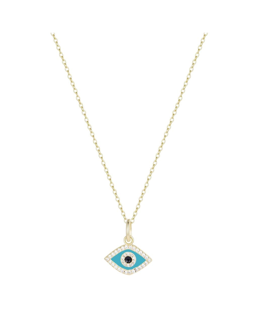 KAMARIA Metallic Evil Eye Enamel Charm Necklace