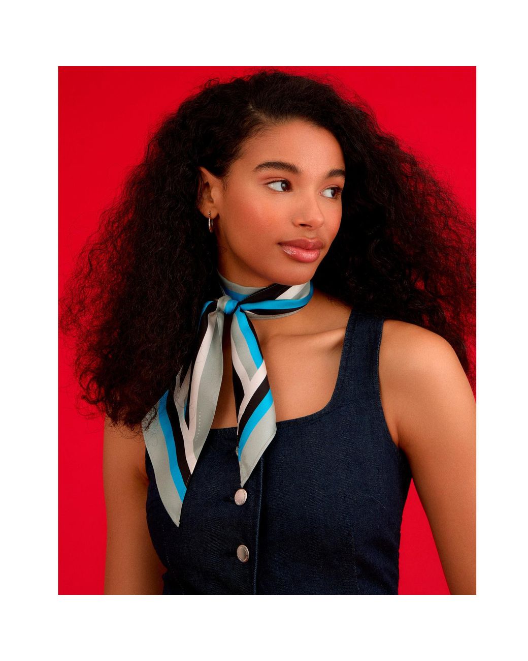 INGMARSON Blue Henley Silk Neck Scarf Twilly