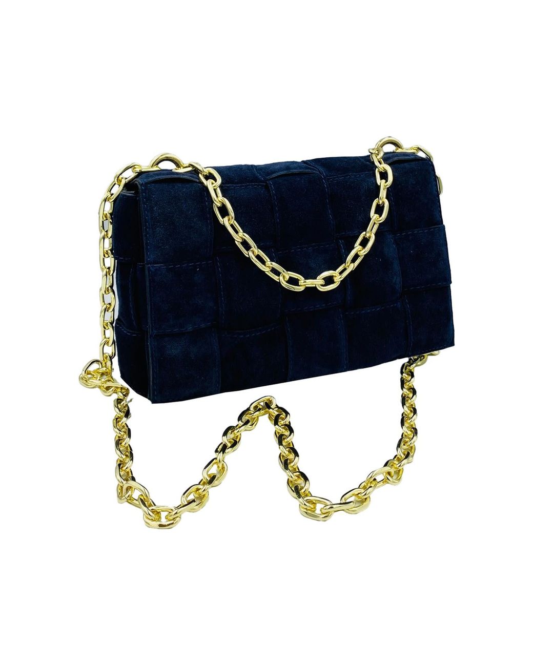 Angelika Jozefczyk Blue Braided Suede Handbag