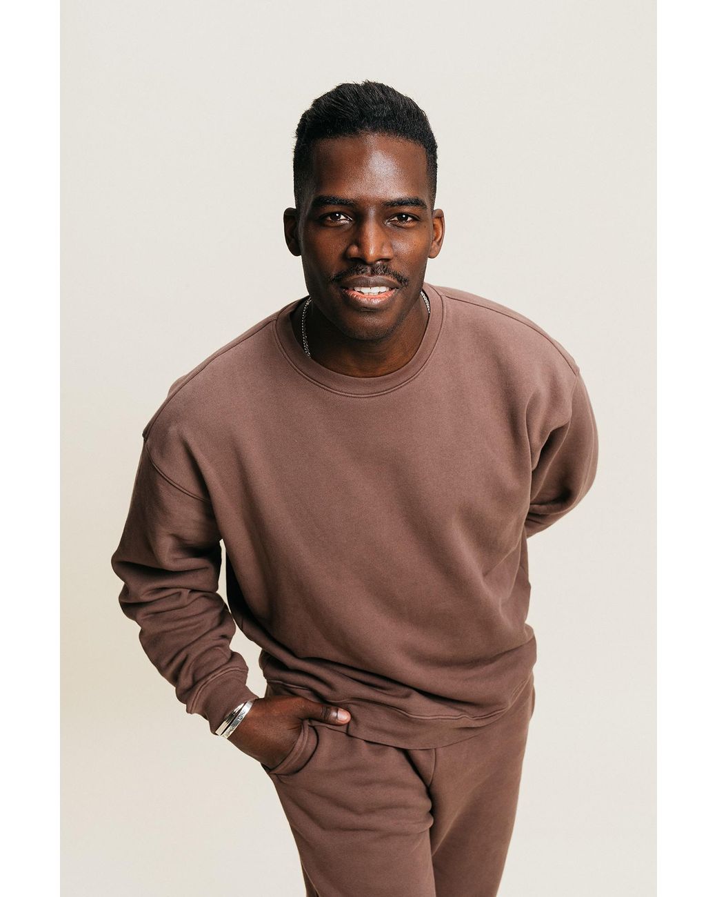 Ocio Leisurewear Brown Neutrals Straight Leg Pant for men
