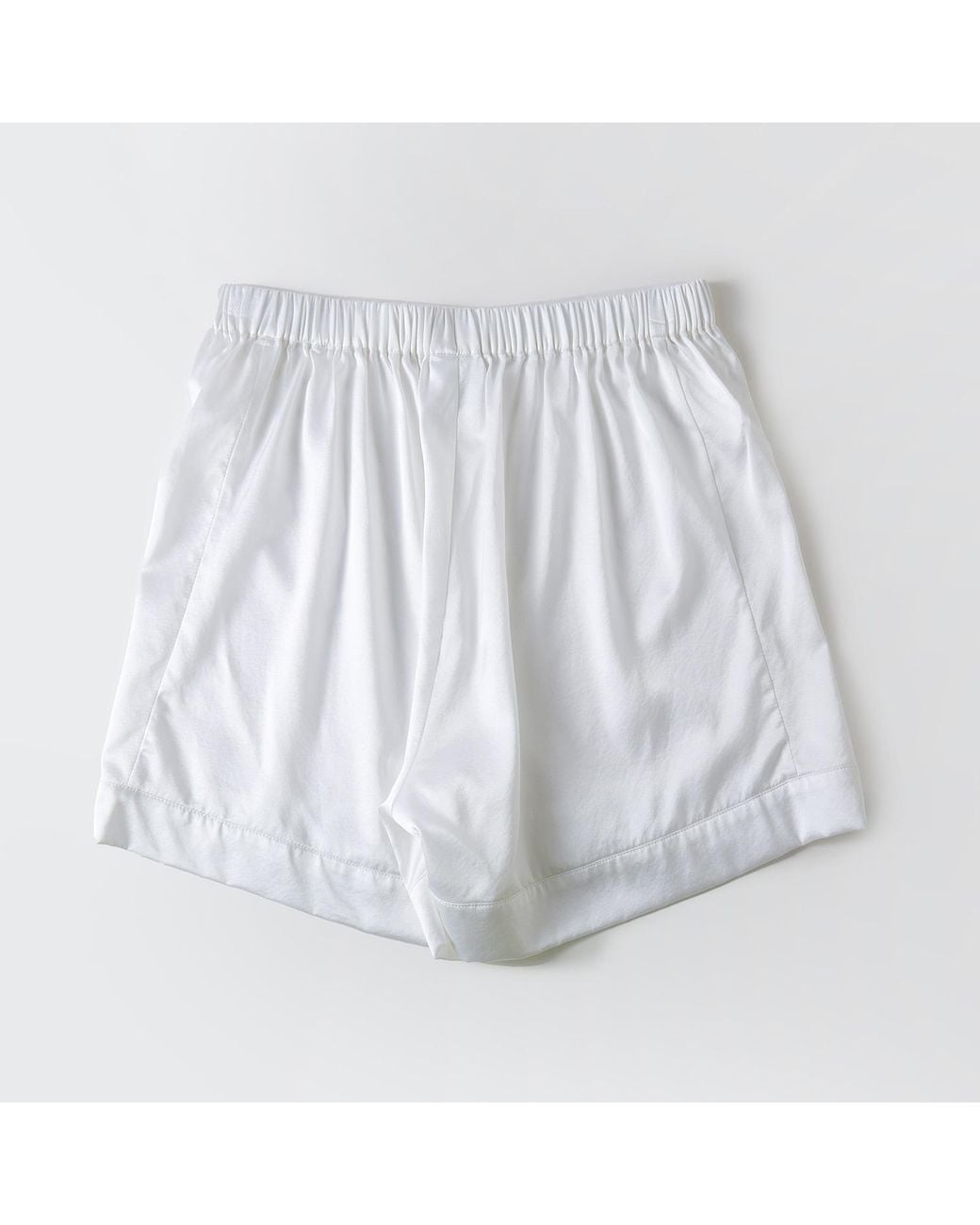 Soft Strokes Silk White Pure Mulberry Silk Cowl Neck Camisole And High Waist Shorts Set