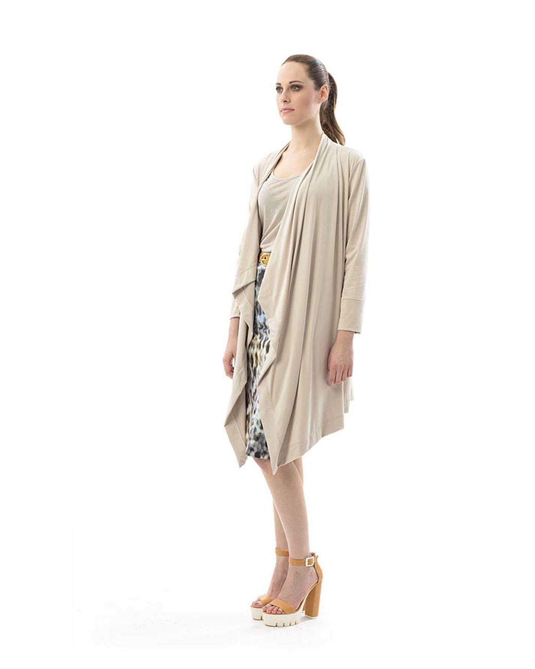 Conquista Natural Neutrals Open Front Cardigan