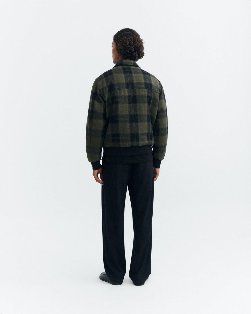 Thinking Mu Green Amir Checkered Wool Jacket for men