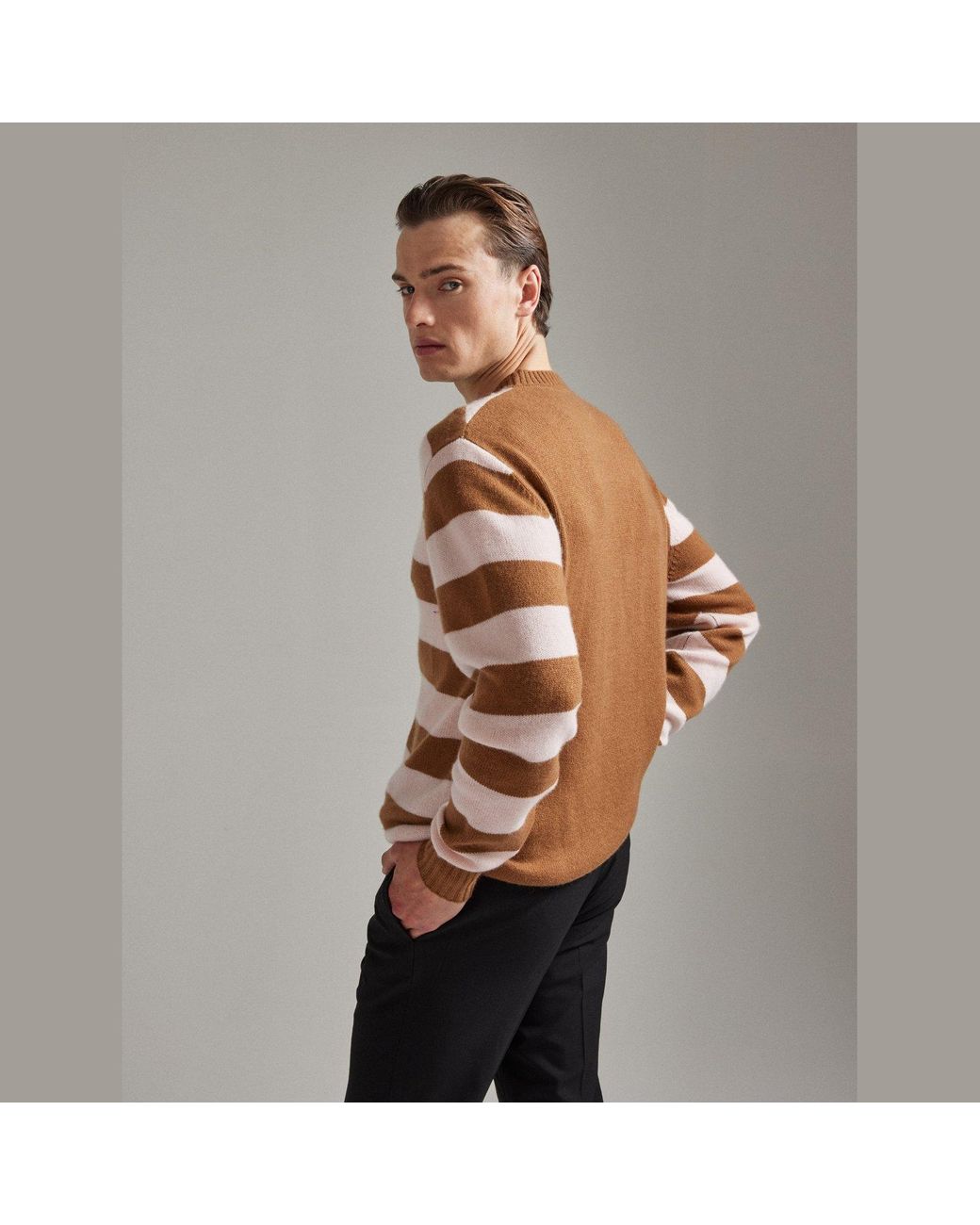 Salts Cashmere Brown Lofty Knit Crew Neck Sweater