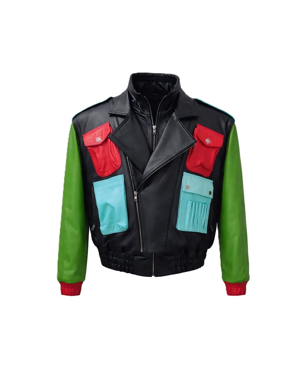 Zasta Studio Green The Wizard Two Multicolored Bomber Jacket For