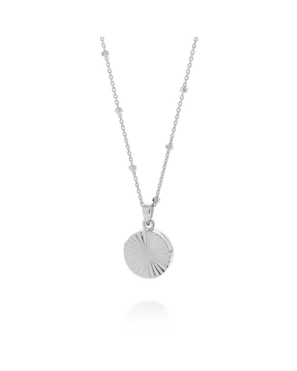 Nellou Jewellery Metallic Aura Round Locket Necklace Sterling