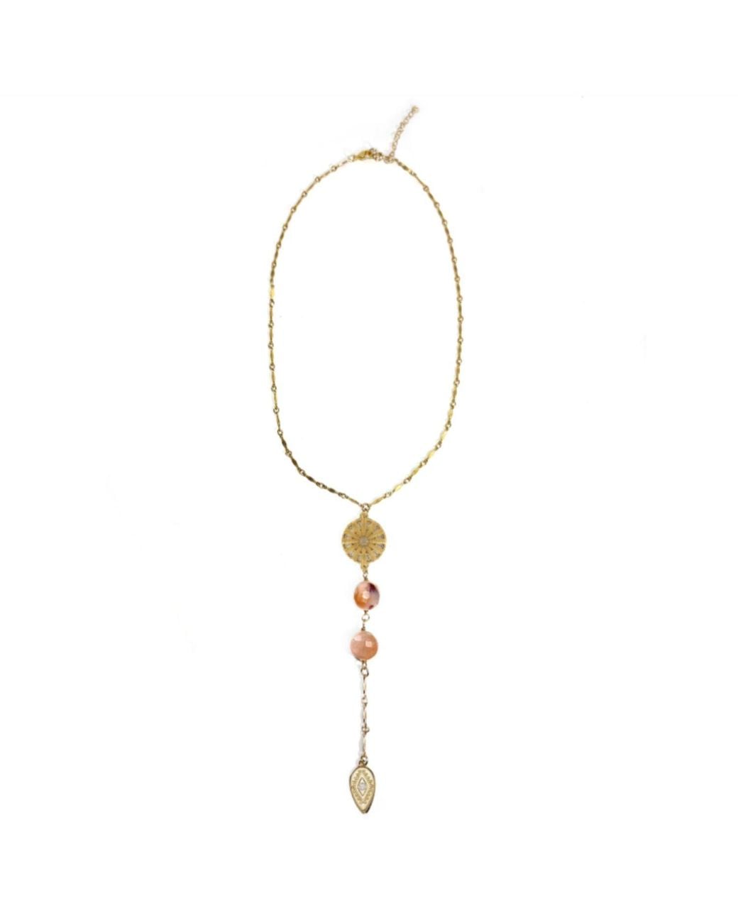 Rachel Nathan Metallic Neutrals Sun Blossom Y-Necklace