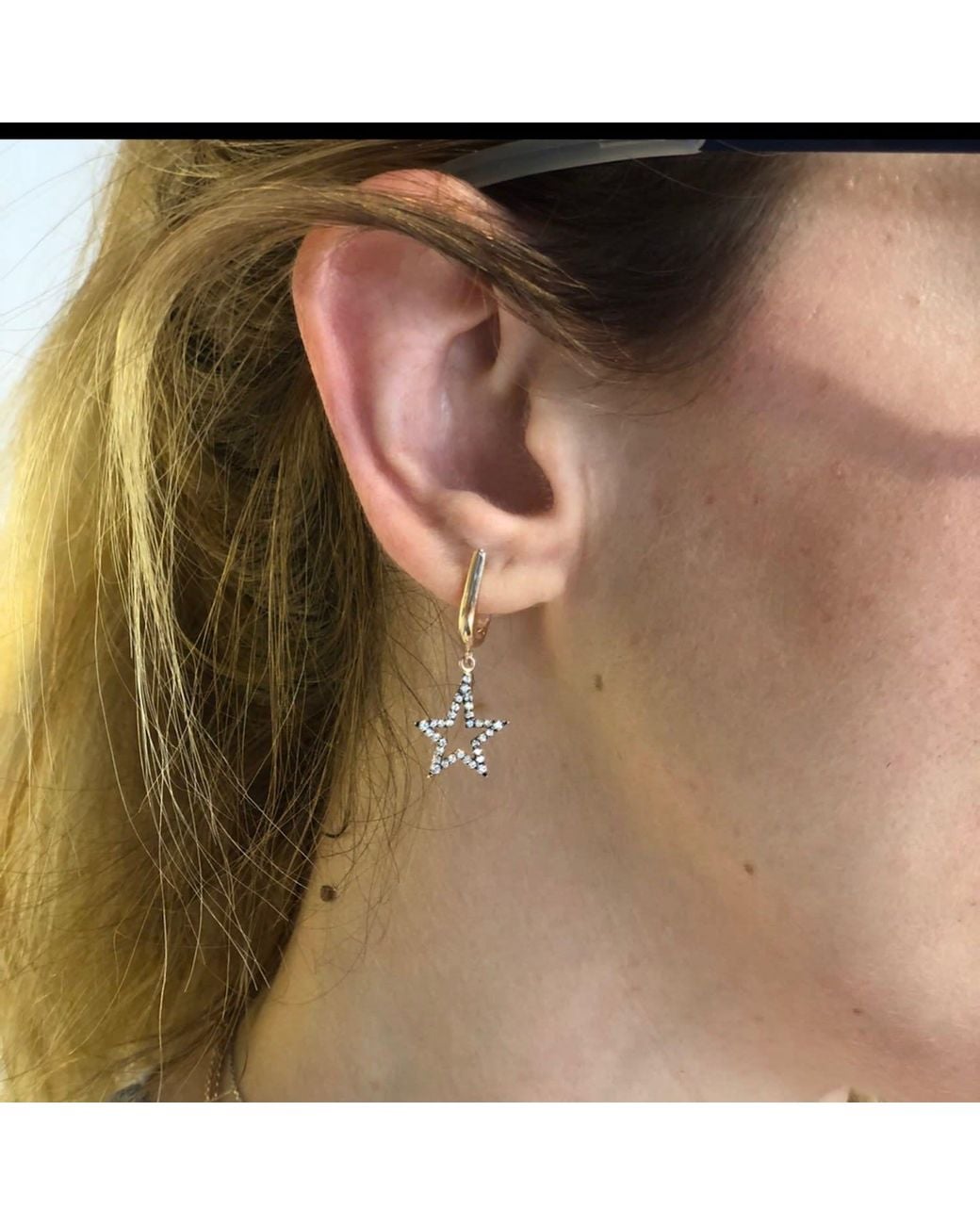 Ecce | Artisan Diamonds White Single 14Ct Hollow Star Diamond Earring