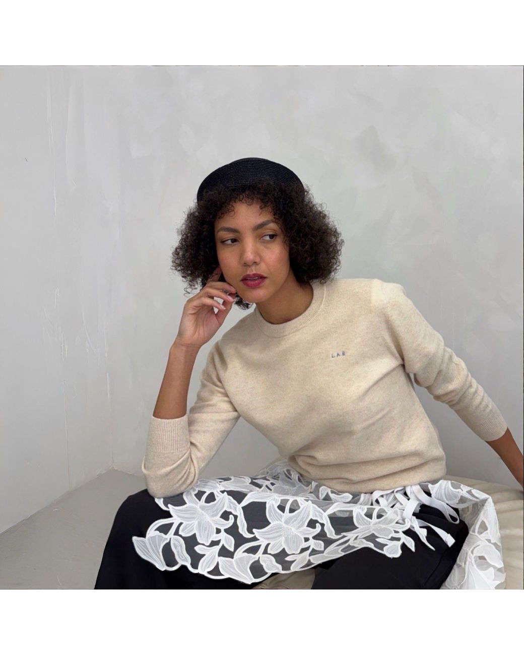 London Atelier Byproduct Blue Straw Pillbox Hat