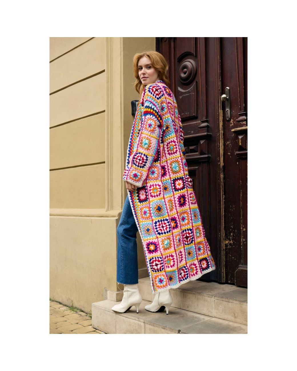 Saachi Crochet Multicolored Square Kimono