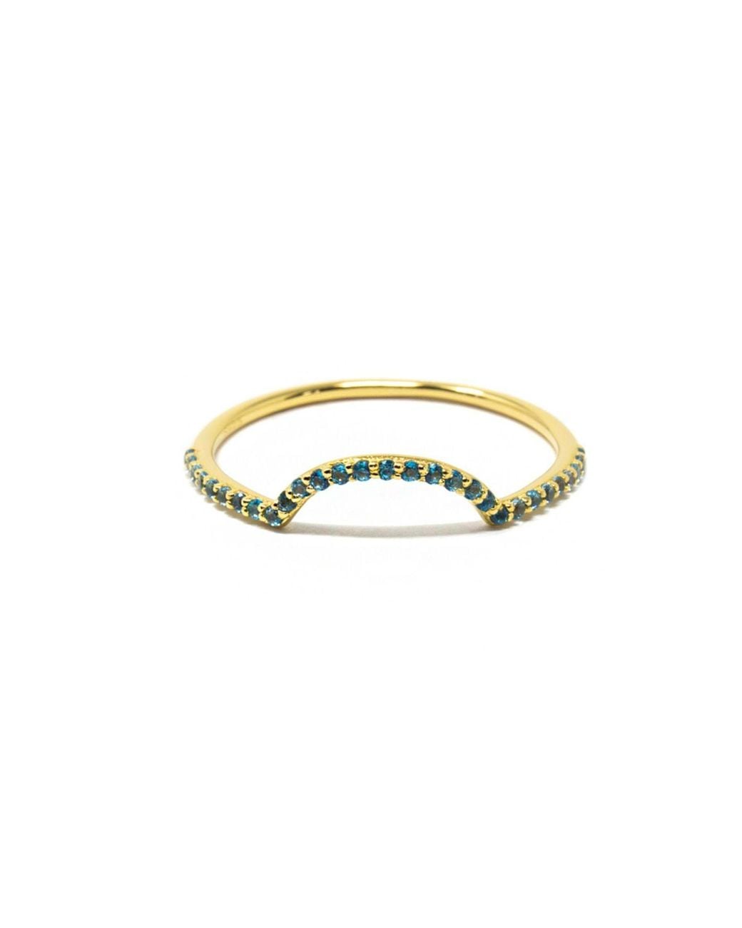 NASI SILVER Metallic Ora Half Eternity Ring- Topaz