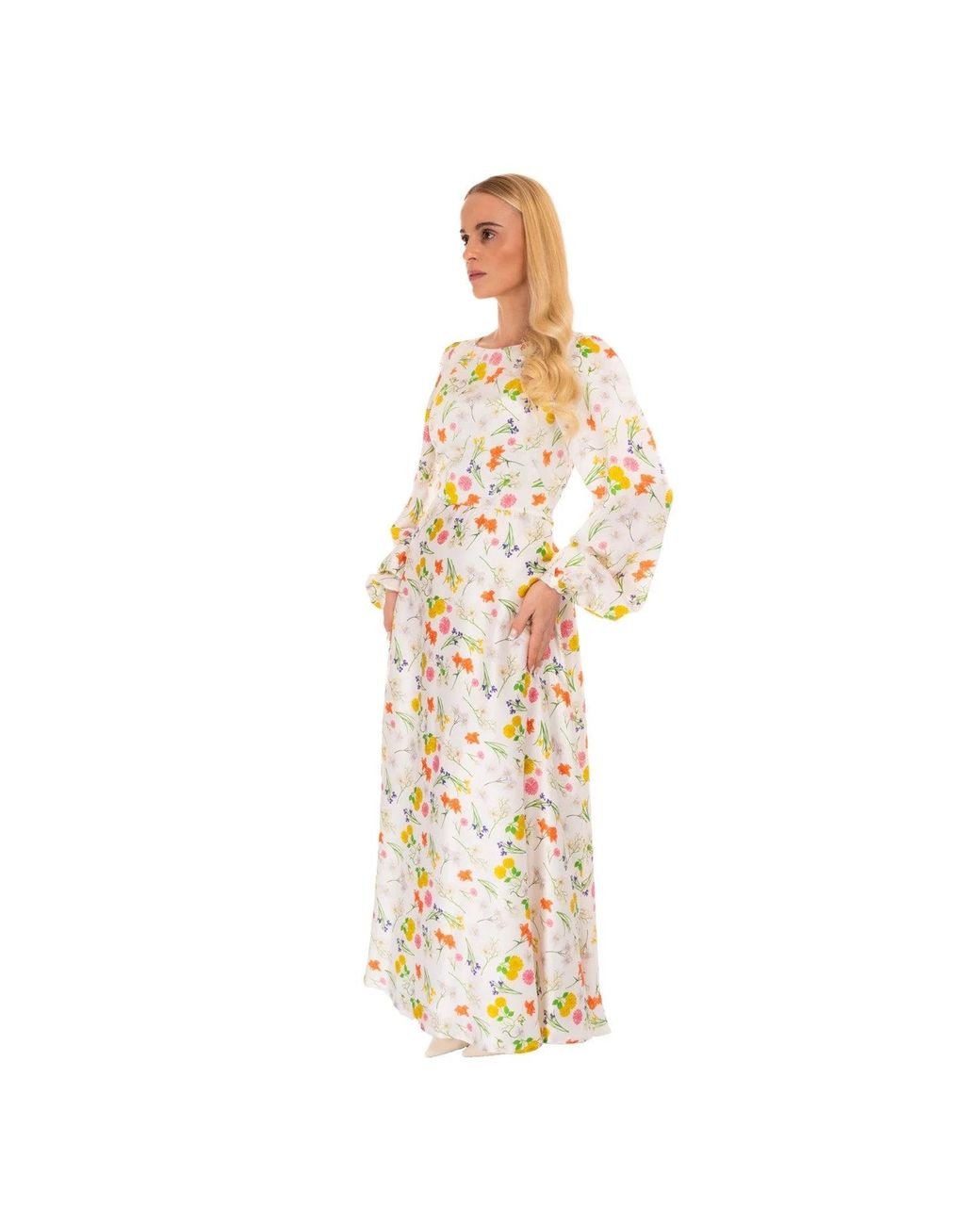 Sofia Tsereteli Metallic Meadow Silk Gown