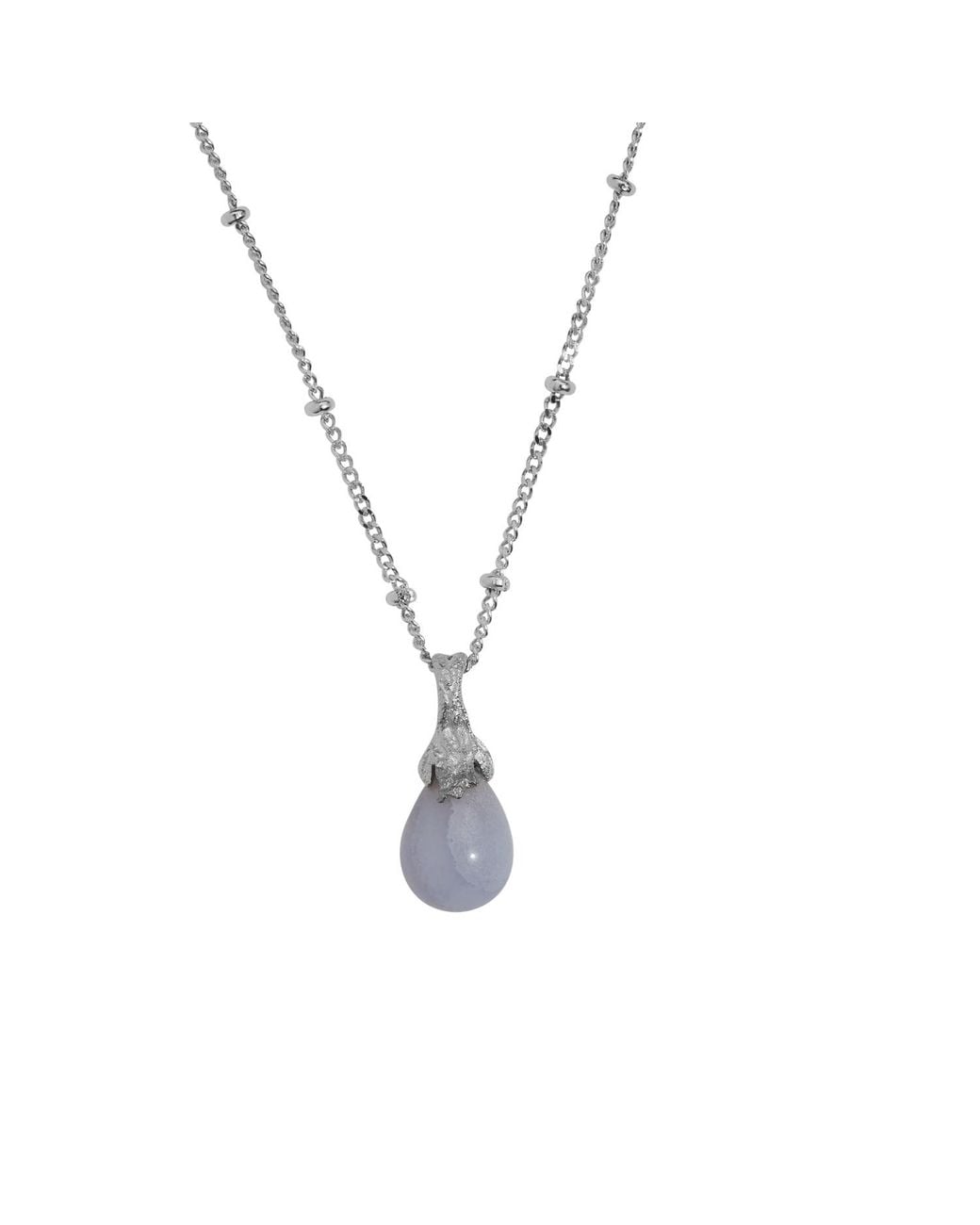 Claire Hill Designs Metallic Lace Agate Lichen Pendant Necklace