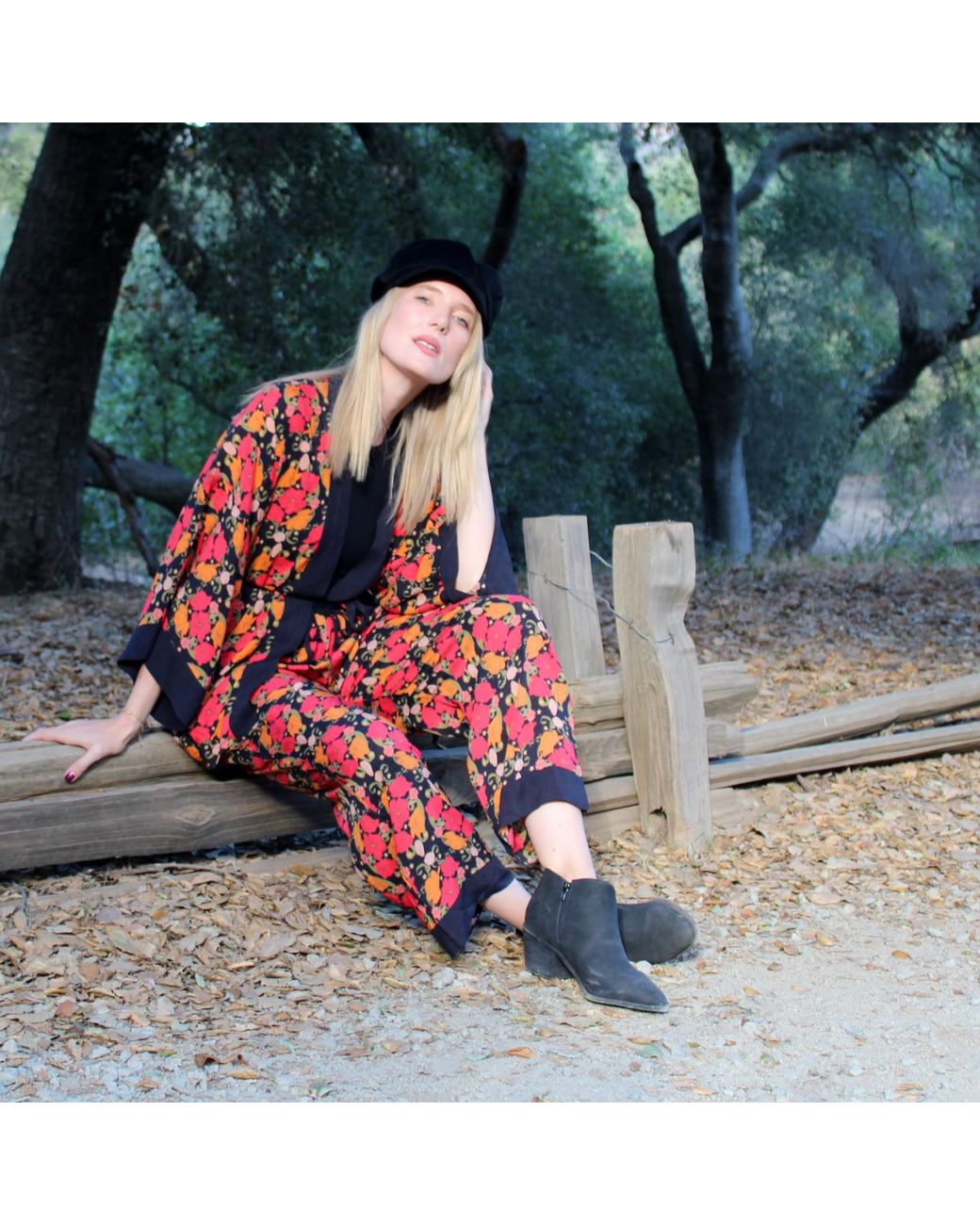 Henelle Red Night Bloom Pant