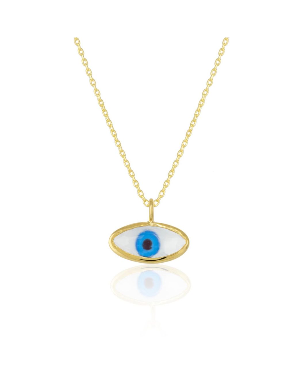 Spero London Metallic Transparent Glass Evil Eye Sterling Necklace