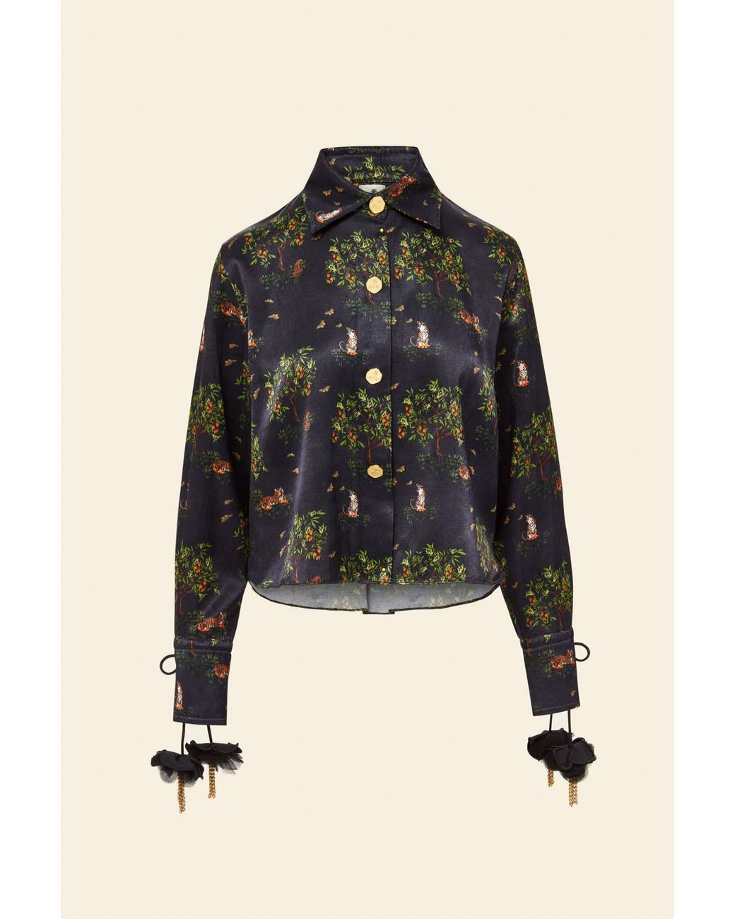Ashaki Black Shanti Tiger Long Sleeve Shirt