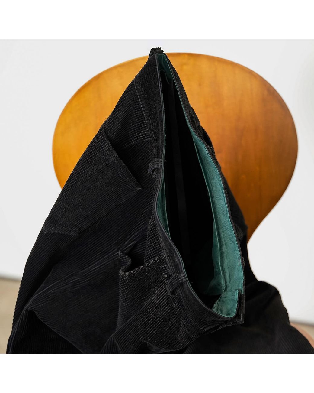 Éclectique Black Pleated Corduroy Trousers for men