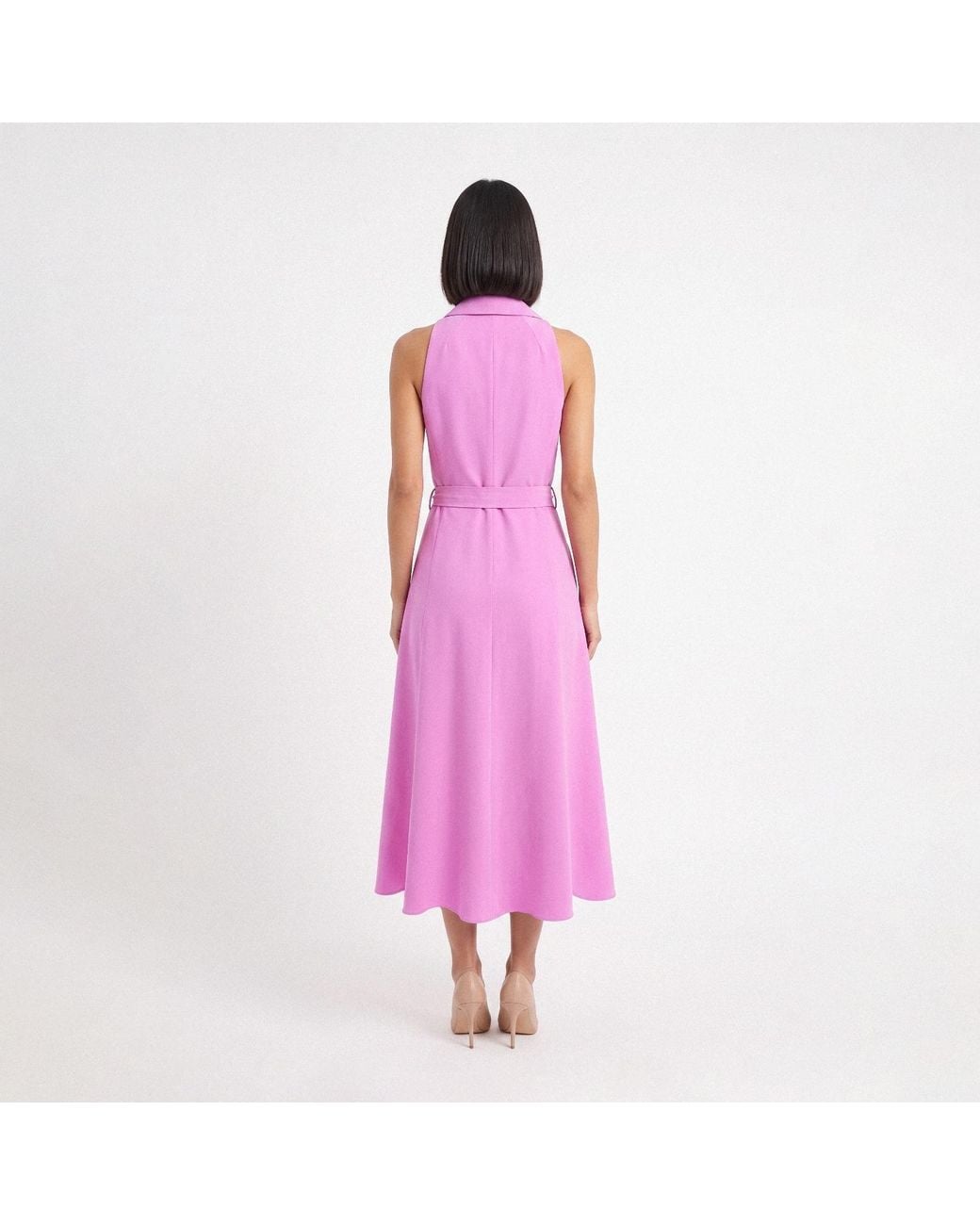 AVENUE No.29 Pink Viscose Midi Trench Dress