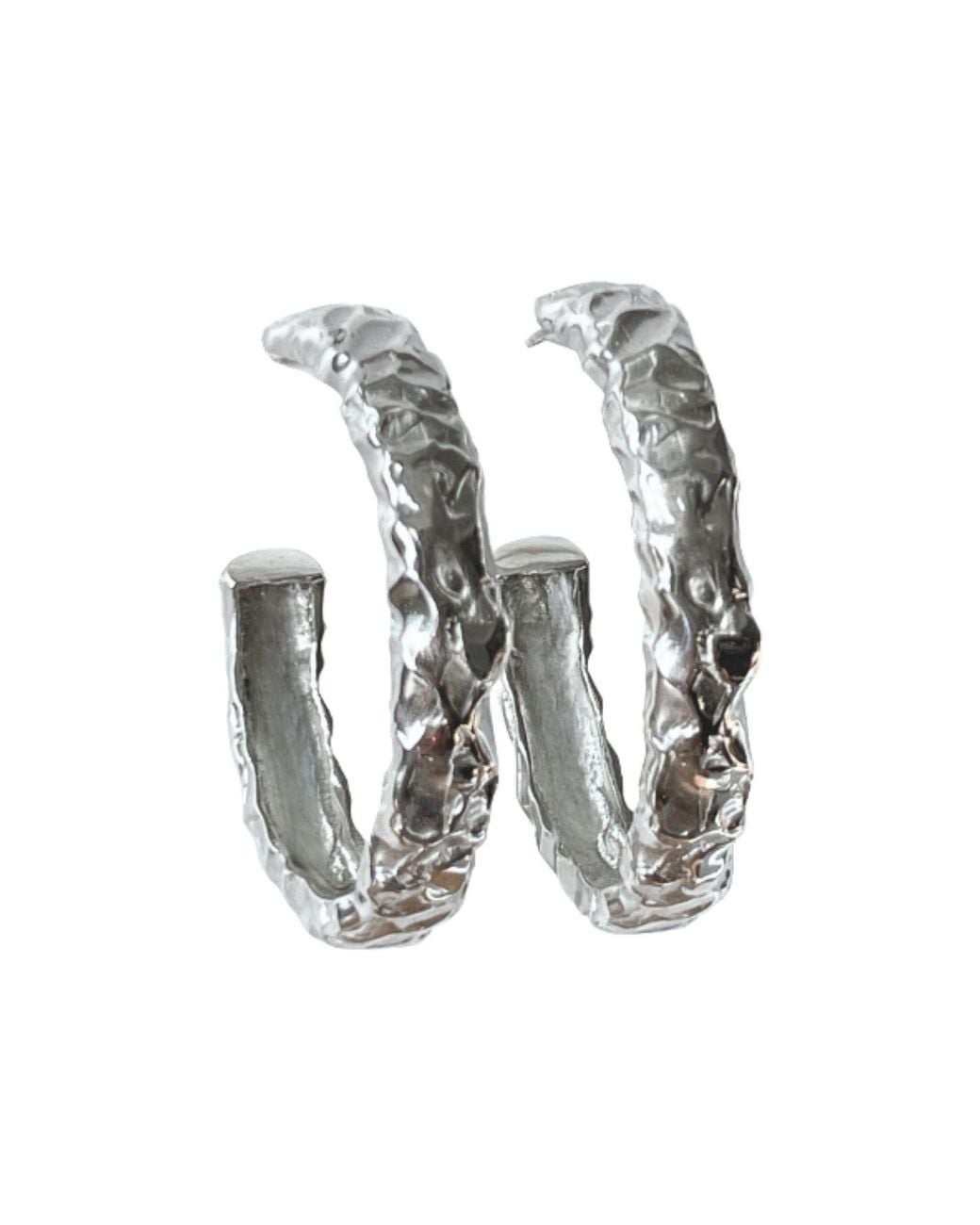 LINYA JEWELLERY Metallic Rara Amorphous Half Oval Earrings