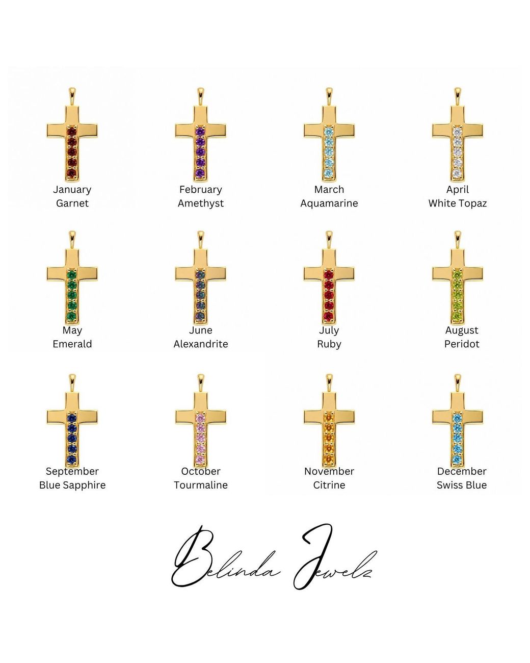 Belinda Jewelz Metallic Alexandrite Cross Pendant