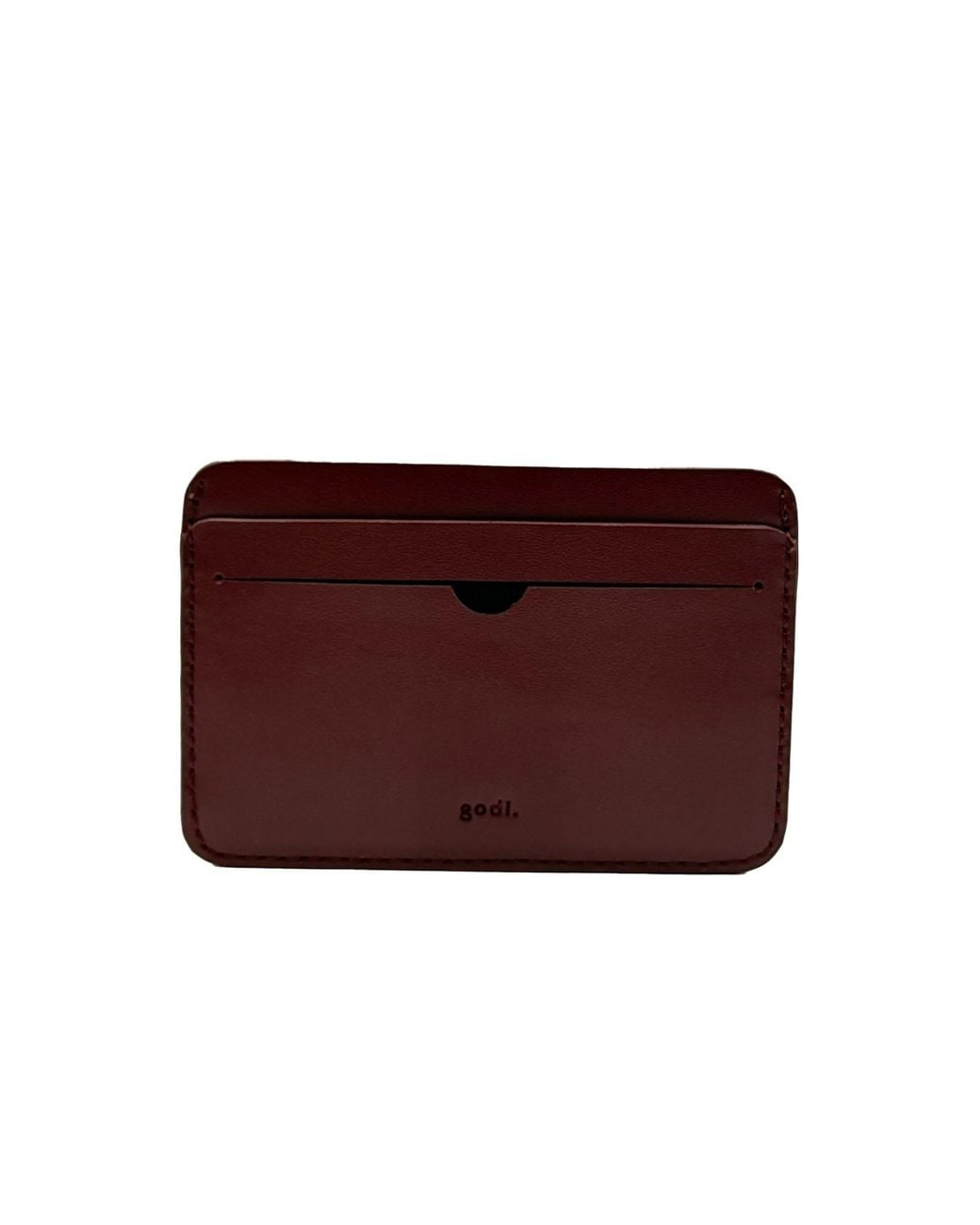 godi. Red Handmade Full Grain Cow Leather Cardholder for men
