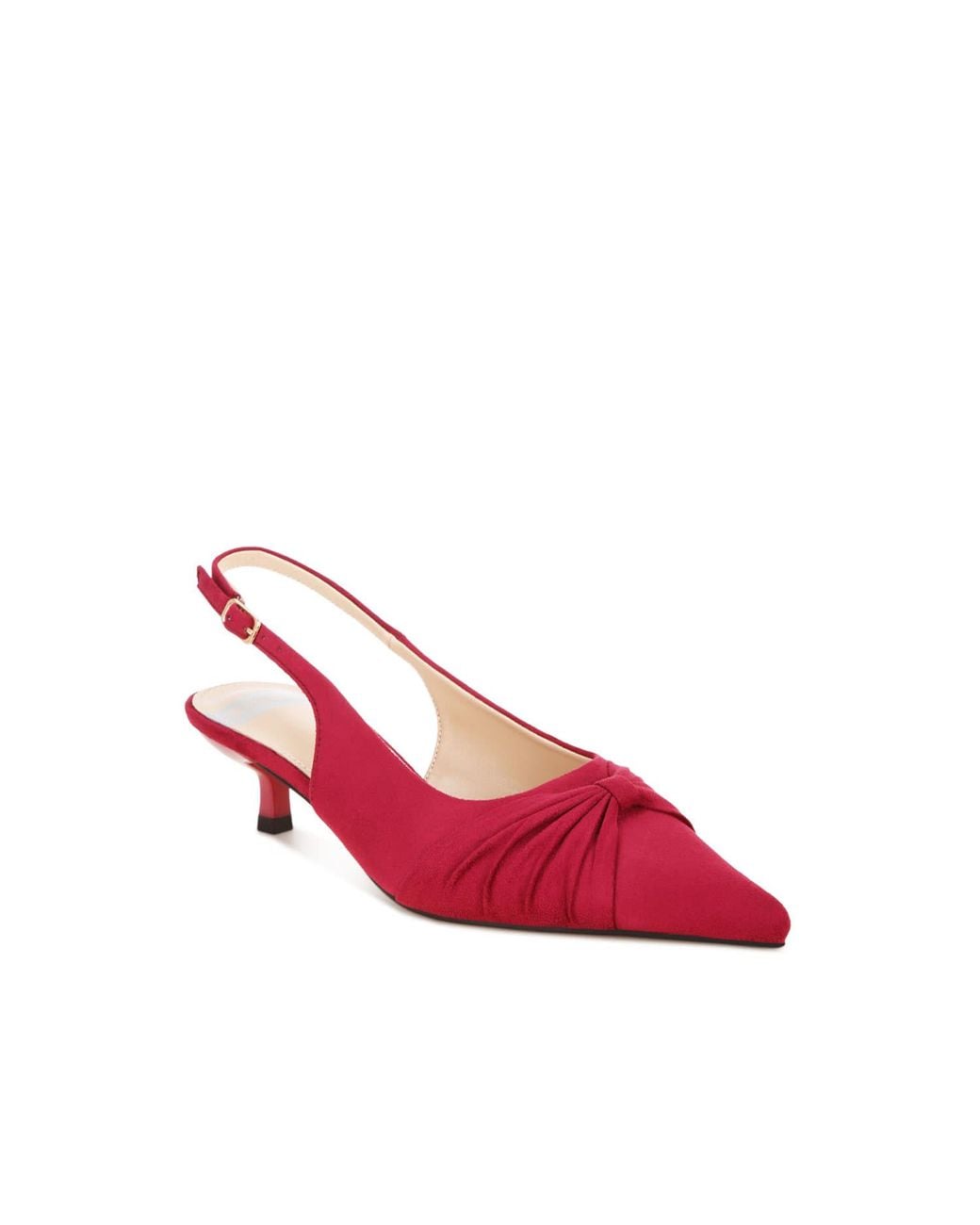 Rag & Co Pink Salvia Ruched Pointed Toe Slingback Heels