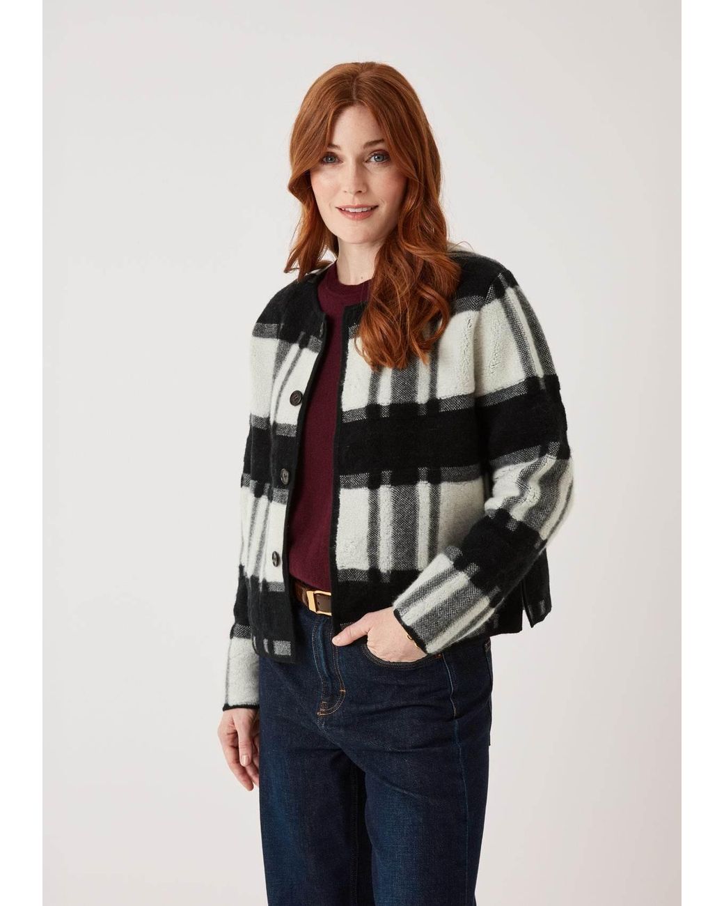 Loop Cashmere Black Reversible Check Jacket