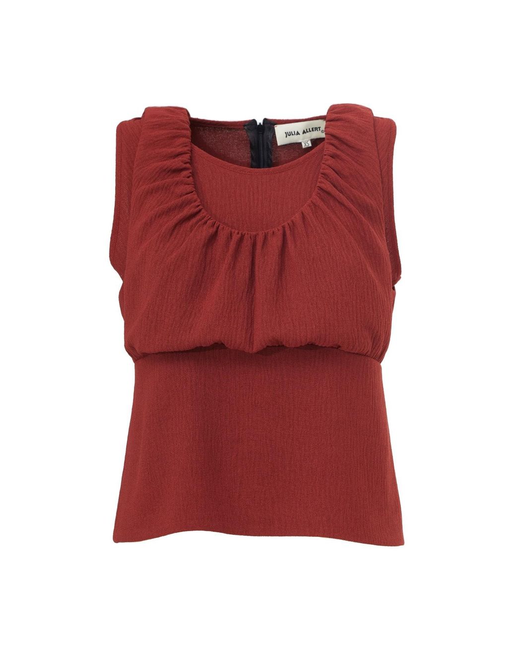 Julia Allert Red Summer Crinkled Sleeveless Top & Long Skirt Set