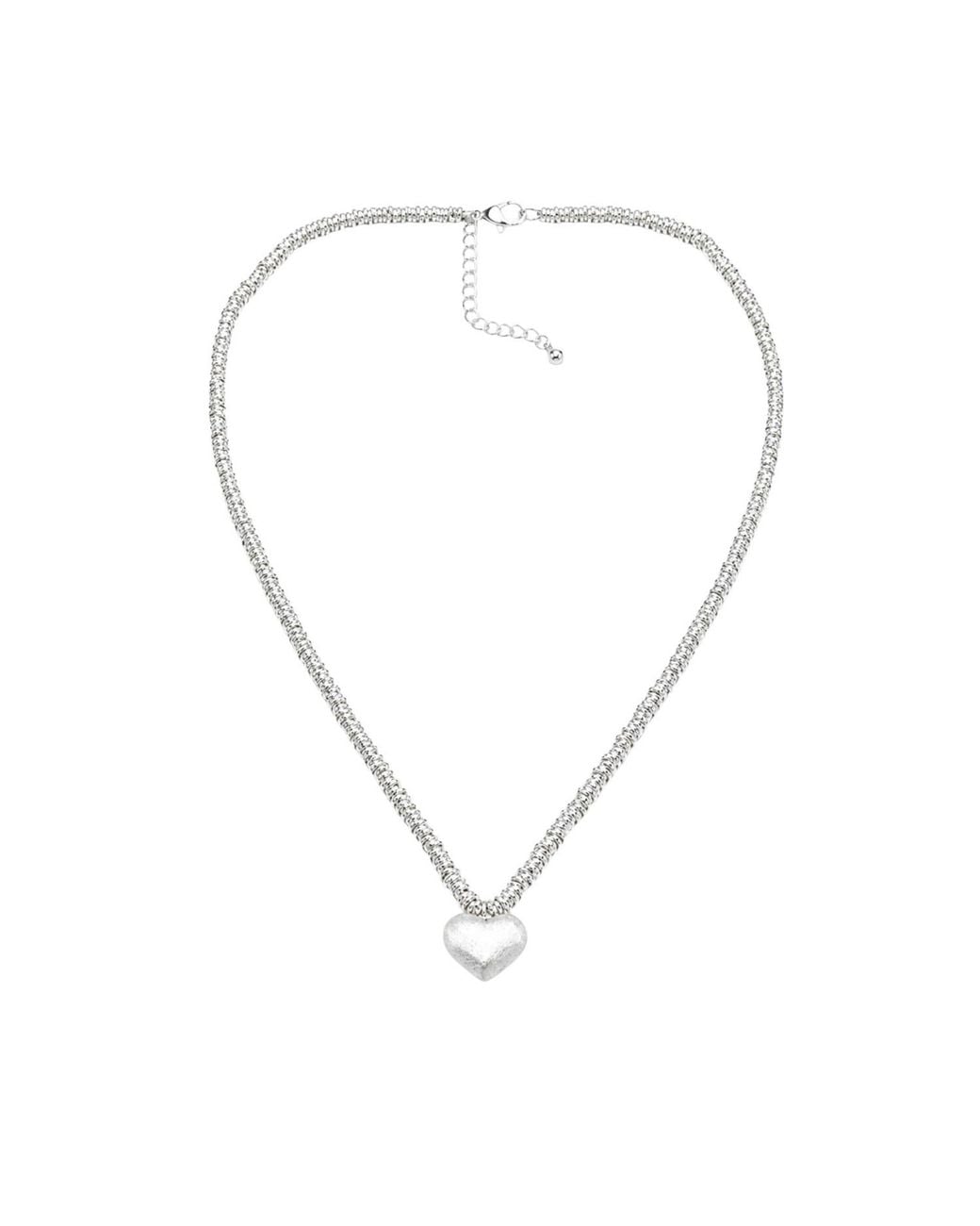 Uchi and Soto Metallic Kokoro Heart Necklace