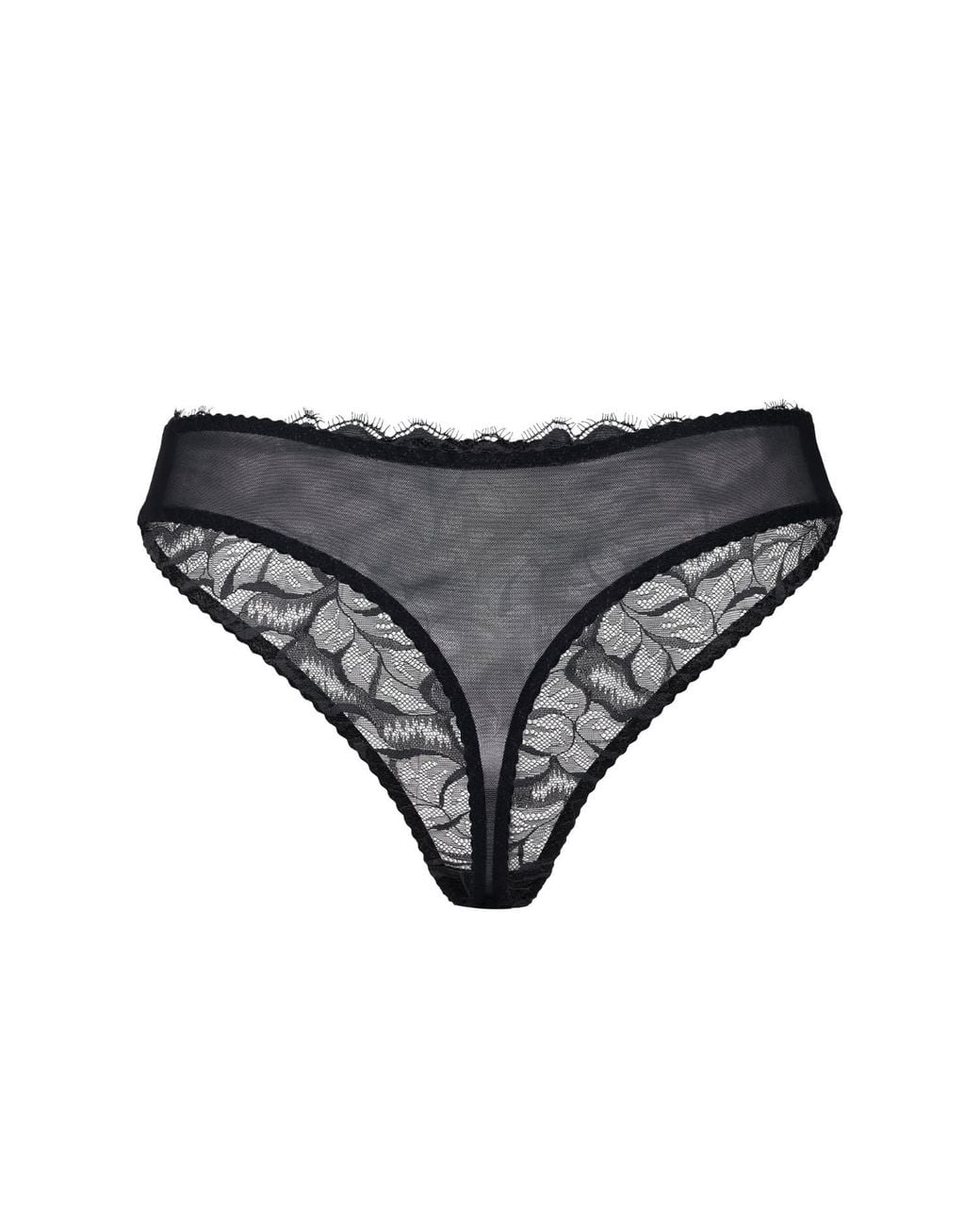 Daily Underwear Black String Panties Panther
